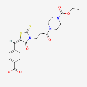 ethyl 4-(3-{5-[4-(methoxycarbonyl)benzylidene]-4-oxo-2-thioxo-1,3-thiazolidin-3-yl}propanoyl)-1-piperazinecarboxylate