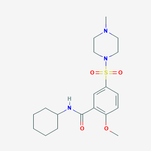 N-cyclohexyl-2-methoxy-5-(4-methylpiperazin-1-yl)sulfonylbenzamide