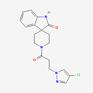 1'-[3-(4-chloro-1H-pyrazol-1-yl)propanoyl]spiro[indole-3,4'-piperidin]-2(1H)-one