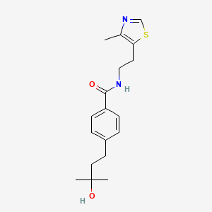 4-(3-hydroxy-3-methylbutyl)-N-[2-(4-methyl-1,3-thiazol-5-yl)ethyl]benzamide