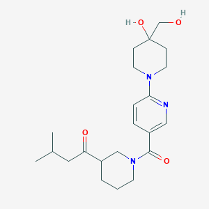 1-[1-({6-[4-hydroxy-4-(hydroxymethyl)piperidin-1-yl]pyridin-3-yl}carbonyl)piperidin-3-yl]-3-methylbutan-1-one