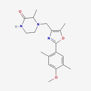 4-{[2-(4-methoxy-2,5-dimethylphenyl)-5-methyl-1,3-oxazol-4-yl]methyl}-3-methylpiperazin-2-one