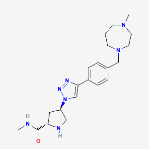 (4R)-N-methyl-4-(4-{4-[(4-methyl-1,4-diazepan-1-yl)methyl]phenyl}-1H-1,2,3-triazol-1-yl)-L-prolinamide dihydrochloride