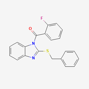 molecular formula C21H15FN2OS B5410060 2-(BENZYLSULFANYL)-1-(2-FLUOROBENZOYL)-1H-1,3-BENZODIAZOLE 