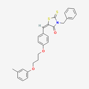 (5E)-3-benzyl-5-{4-[3-(3-methylphenoxy)propoxy]benzylidene}-2-thioxo-1,3-thiazolidin-4-one