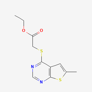 Ethyl 2-(6-methylthieno[2,3-d]pyrimidin-4-yl)sulfanylacetate