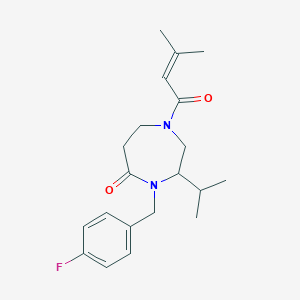 4-(4-fluorobenzyl)-3-isopropyl-1-(3-methylbut-2-enoyl)-1,4-diazepan-5-one