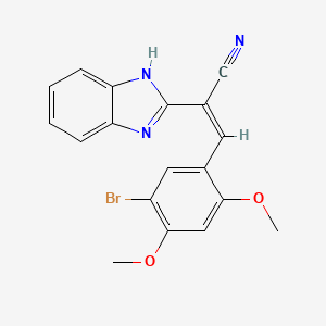 2-(1H-benzimidazol-2-yl)-3-(5-bromo-2,4-dimethoxyphenyl)acrylonitrile