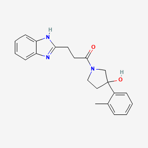 1-[3-(1H-benzimidazol-2-yl)propanoyl]-3-(2-methylphenyl)pyrrolidin-3-ol