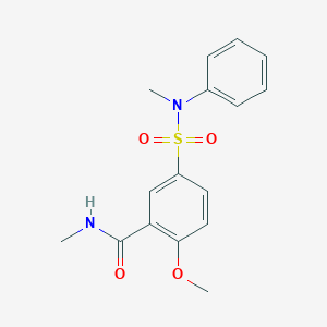 molecular formula C16H18N2O4S B5410951 2-methoxy-N-methyl-5-[methyl(phenyl)sulfamoyl]benzamide 