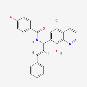 molecular formula C26H21ClN2O3 B5410954 N-[(E)-1-(5-chloro-8-hydroxyquinolin-7-yl)-3-phenylprop-2-enyl]-4-methoxybenzamide 