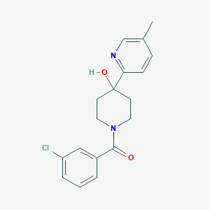 molecular formula C18H19ClN2O2 B5411029 1-(3-chlorobenzoyl)-4-(5-methylpyridin-2-yl)piperidin-4-ol 