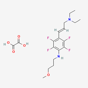 4-[(E)-3-(diethylamino)prop-1-enyl]-2,3,5,6-tetrafluoro-N-(3-methoxypropyl)aniline;oxalic acid