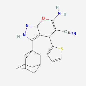 3-(ADAMANTAN-1-YL)-6-AMINO-4-(THIOPHEN-2-YL)-1H,4H-PYRANO[2,3-C]PYRAZOLE-5-CARBONITRILE