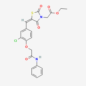 ethyl {5-[4-(2-anilino-2-oxoethoxy)-3-chlorobenzylidene]-2,4-dioxo-1,3-thiazolidin-3-yl}acetate