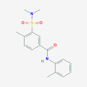 molecular formula C17H20N2O3S B5411902 3-(dimethylsulfamoyl)-4-methyl-N-(2-methylphenyl)benzamide 