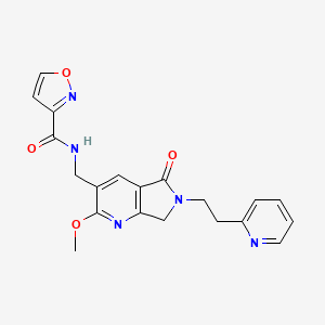 N-{[2-methoxy-5-oxo-6-(2-pyridin-2-ylethyl)-6,7-dihydro-5H-pyrrolo[3,4-b]pyridin-3-yl]methyl}isoxazole-3-carboxamide