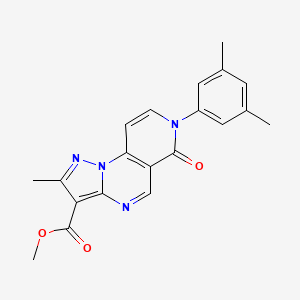 molecular formula C20H18N4O3 B5412805 methyl 7-(3,5-dimethylphenyl)-2-methyl-6-oxo-6,7-dihydropyrazolo[1,5-a]pyrido[3,4-e]pyrimidine-3-carboxylate 