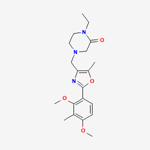 4-{[2-(2,4-dimethoxy-3-methylphenyl)-5-methyl-1,3-oxazol-4-yl]methyl}-1-ethylpiperazin-2-one