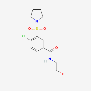 molecular formula C14H19ClN2O4S B5412820 4-chloro-N-(2-methoxyethyl)-3-pyrrolidin-1-ylsulfonylbenzamide 