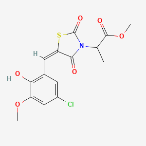 molecular formula C15H14ClNO6S B5412830 methyl 2-[(5E)-5-[(5-chloro-2-hydroxy-3-methoxyphenyl)methylidene]-2,4-dioxo-1,3-thiazolidin-3-yl]propanoate 