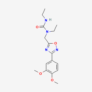 molecular formula C16H22N4O4 B5412838 1-{[3-(3,4-Dimethoxyphenyl)-1,2,4-oxadiazol-5-YL]methyl}-1,3-diethylurea 