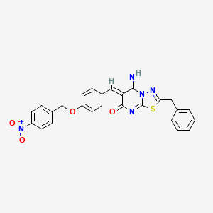 molecular formula C26H19N5O4S B5412843 (6Z)-2-benzyl-5-imino-6-[[4-[(4-nitrophenyl)methoxy]phenyl]methylidene]-[1,3,4]thiadiazolo[3,2-a]pyrimidin-7-one 