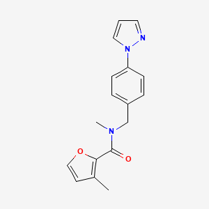 molecular formula C17H17N3O2 B5412877 N,3-dimethyl-N-[4-(1H-pyrazol-1-yl)benzyl]-2-furamide 