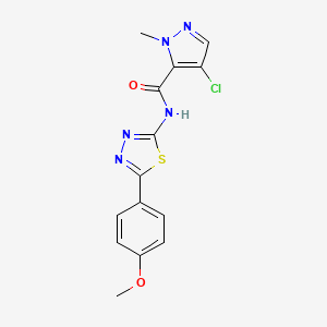 molecular formula C14H12ClN5O2S B5412916 4-CHLORO-N~5~-[5-(4-METHOXYPHENYL)-1,3,4-THIADIAZOL-2-YL]-1-METHYL-1H-PYRAZOLE-5-CARBOXAMIDE 