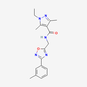 1-ethyl-3,5-dimethyl-N-{[3-(3-methylphenyl)-1,2,4-oxadiazol-5-yl]methyl}-1H-pyrazole-4-carboxamide