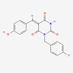 (5Z)-1-[(4-fluorophenyl)methyl]-5-[(4-hydroxyphenyl)methylidene]-1,3-diazinane-2,4,6-trione