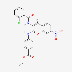 molecular formula C25H20ClN3O6 B5412944 ethyl 4-[[(E)-2-[(2-chlorobenzoyl)amino]-3-(4-nitrophenyl)prop-2-enoyl]amino]benzoate 