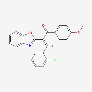 molecular formula C23H16ClNO3 B5412963 2-(1,3-benzoxazol-2-yl)-3-(2-chlorophenyl)-1-(4-methoxyphenyl)-2-propen-1-one 