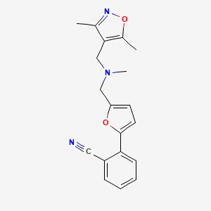 molecular formula C19H19N3O2 B5412987 2-(5-{[[(3,5-dimethylisoxazol-4-yl)methyl](methyl)amino]methyl}-2-furyl)benzonitrile 