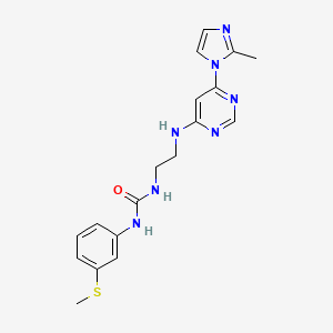 molecular formula C18H21N7OS B5413032 N-(2-{[6-(2-methyl-1H-imidazol-1-yl)-4-pyrimidinyl]amino}ethyl)-N'-[3-(methylthio)phenyl]urea 