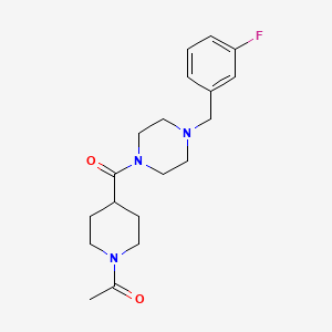 molecular formula C19H26FN3O2 B5413039 1-[(1-acetyl-4-piperidinyl)carbonyl]-4-(3-fluorobenzyl)piperazine 