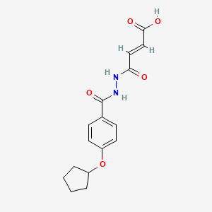 molecular formula C16H18N2O5 B5413048 4-{2-[4-(cyclopentyloxy)benzoyl]hydrazino}-4-oxo-2-butenoic acid 