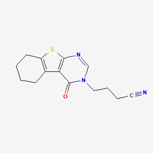 molecular formula C14H15N3OS B5413061 4-(4-oxo-5,6,7,8-tetrahydro[1]benzothieno[2,3-d]pyrimidin-3(4H)-yl)butanenitrile 