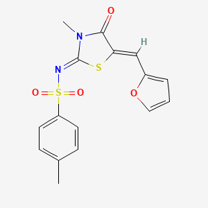 N-[5-(2-furylmethylene)-3-methyl-4-oxo-1,3-thiazolidin-2-ylidene]-4-methylbenzenesulfonamide