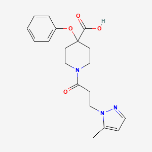 1-[3-(5-methyl-1H-pyrazol-1-yl)propanoyl]-4-phenoxypiperidine-4-carboxylic acid