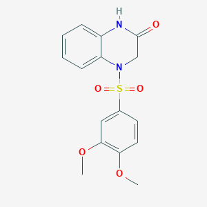 molecular formula C16H16N2O5S B5413090 4-[(3,4-dimethoxyphenyl)sulfonyl]-3,4-dihydro-2(1H)-quinoxalinone 