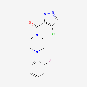 molecular formula C15H16ClFN4O B5413109 (4-CHLORO-1-METHYL-1H-PYRAZOL-5-YL)[4-(2-FLUOROPHENYL)PIPERAZINO]METHANONE 