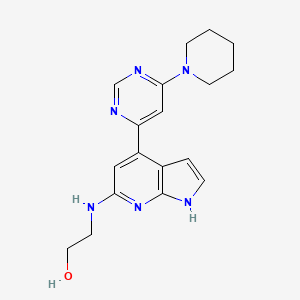 2-{[4-(6-piperidin-1-ylpyrimidin-4-yl)-1H-pyrrolo[2,3-b]pyridin-6-yl]amino}ethanol