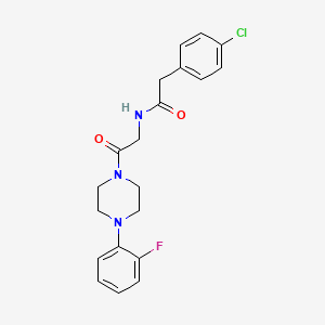 molecular formula C20H21ClFN3O2 B5413124 2-(4-chlorophenyl)-N-{2-[4-(2-fluorophenyl)-1-piperazinyl]-2-oxoethyl}acetamide 