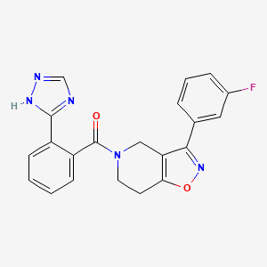 molecular formula C21H16FN5O2 B5413131 3-(3-fluorophenyl)-5-[2-(1H-1,2,4-triazol-3-yl)benzoyl]-4,5,6,7-tetrahydroisoxazolo[4,5-c]pyridine 