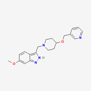 molecular formula C20H24N4O2 B5413150 6-methoxy-3-{[4-(3-pyridinylmethoxy)-1-piperidinyl]methyl}-1H-indazole 