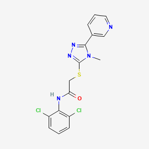 molecular formula C16H13Cl2N5OS B5413156 N-(2,6-DICHLOROPHENYL)-2-{[4-METHYL-5-(3-PYRIDINYL)-4H-1,2,4-TRIAZOL-3-YL]SULFANYL}ACETAMIDE 