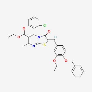 ethyl 2-[4-(benzyloxy)-3-ethoxybenzylidene]-5-(2-chlorophenyl)-7-methyl-3-oxo-2,3-dihydro-5H-[1,3]thiazolo[3,2-a]pyrimidine-6-carboxylate