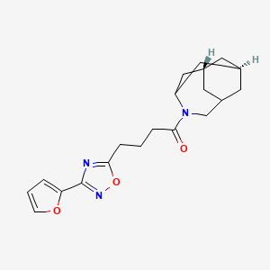 molecular formula C20H25N3O3 B5413209 (1R*,3s,6r,8S*)-4-{4-[3-(2-furyl)-1,2,4-oxadiazol-5-yl]butanoyl}-4-azatricyclo[4.3.1.1~3,8~]undecane 