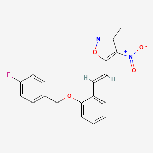 molecular formula C19H15FN2O4 B5413230 5-[(1E)-2-{2-[(4-FLUOROPHENYL)METHOXY]PHENYL}ETHENYL]-3-METHYL-4-NITRO-1,2-OXAZOLE 